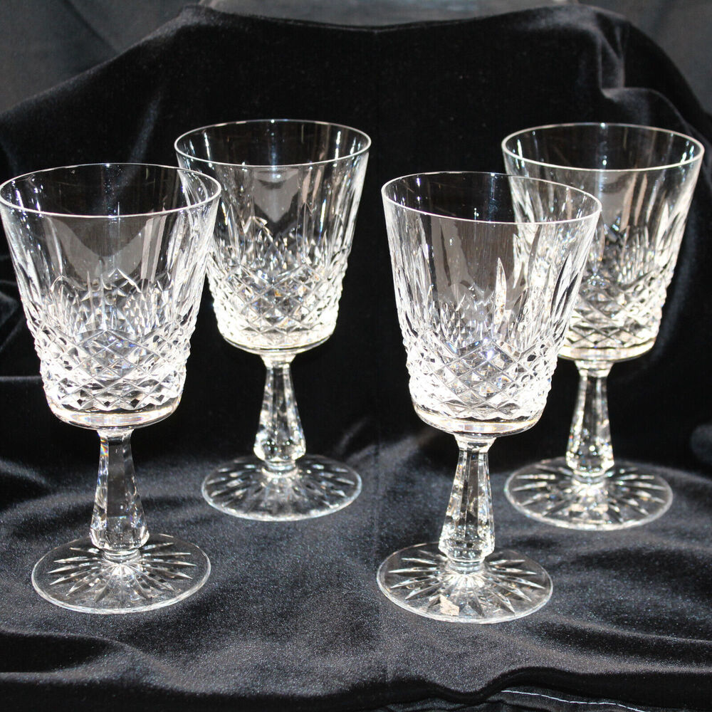 Four Waterford Crystal Kenmare Water Goblets - 6-3/4" Tall